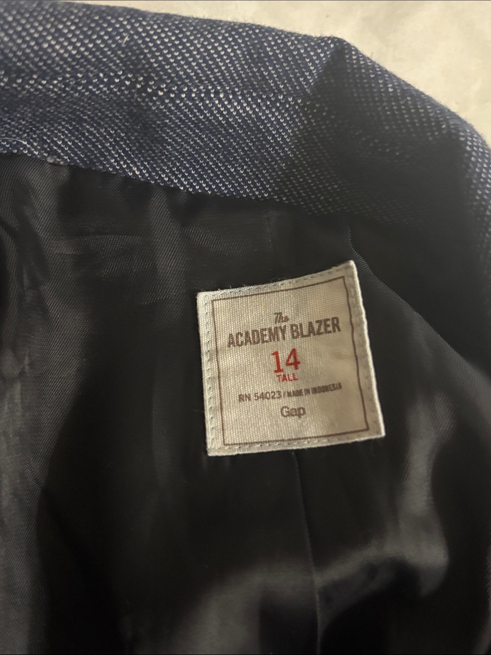 GAP Navy Blue sz14 tall Blazer Jacket office classic pockets career versatile H - Picture 10 of 11